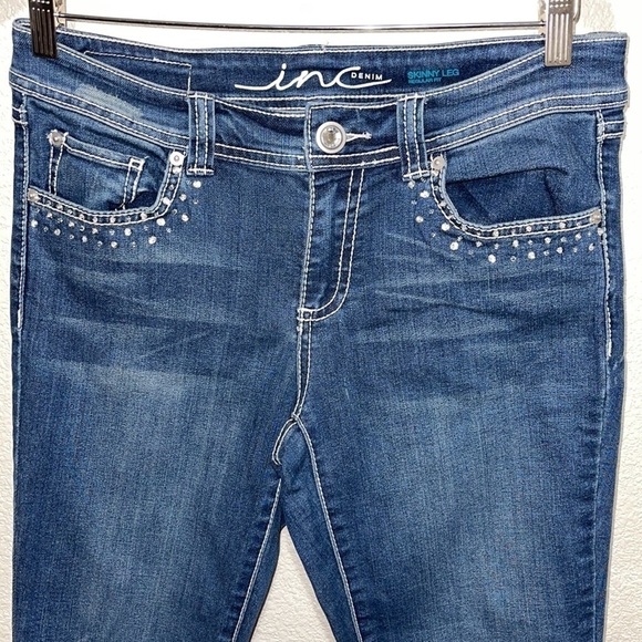 INC CLASSY RHINESTONE DENIM JEANS REGULAR FIT - Picture 2 of 15